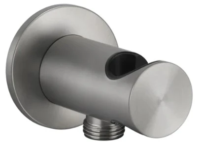 Gessi Shower316 Sortie murale coudée avec support fixe pour douchette. Steel Brushed