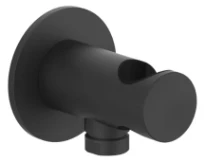 GESSI Shower316 Sortie murale coudée avec support fixe pour douchette. Noir XL