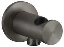 Gessi Shower316 Sortie murale coudée avec support fixe pour douchette. Black Metal Brossé PVD