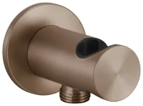 Gessi Shower316 Sortie murale coudée avec support fixe pour douchette. Cuivre Brossé PVD