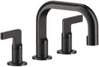 GESSI Inciso - Mélangeur lavabo trois trous avec vidage et flexibles de raccordement Black Metal Brossé PVD