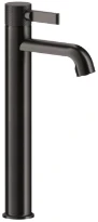GESSI Inciso - Mitigeur lavabo réhaussé, avec vidage et flexibles de raccordement. Black Metal Brossé PVD