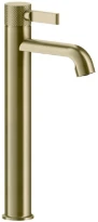GESSI Inciso - Mitigeur lavabo réhaussé, avec vidage et flexibles de raccordement. Brushed Brass PVD