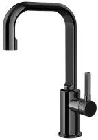 Gessi Inciso - Mitigeur lavabo rehaussé, sans vidage, avec flexibles de raccordement. Black Metal PVD