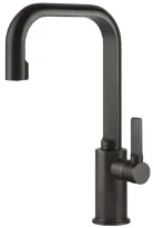 Gessi Inciso - Mitigeur lavabo rehaussé, sans vidage, avec flexibles de raccordement. Black Metal Brossé PVD