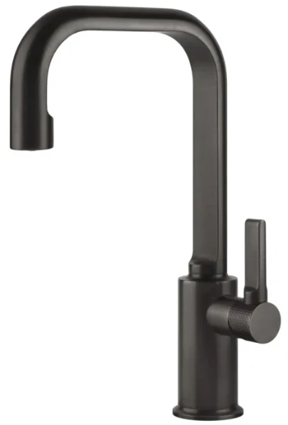 Gessi Inciso - Mitigeur lavabo rehaussé, sans vidage, avec flexibles de raccordement. Black Metal Brossé PVD