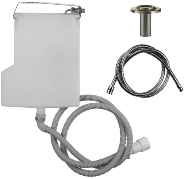 GESSI Inciso - Système de récupération eau pour flexible de douchette bain-douche, installation sur plan de bagnoire. Non compatible avec 01669, 01658, 01663 et 01664. Finox Brushed Nickel