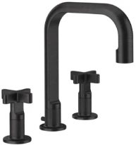 Gessi Inciso + Mélangeur trois trous hauteur moyenne avec vidage et flexibles de raccordement Aged Bronze