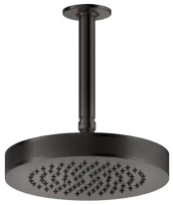 GESSI Inciso Shower Pomme de douche orientable anticalcaire avec bras au plafond. Black Metal Brossé PVD