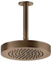 Gessi Inciso Shower douche de tête orientable anticalcaire avec bras au plafond. Cuivre Brossé PVD
