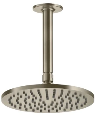 GESSI Inciso Shower Pomme de douche orientable anticalcaire avec bras au plafond. Finox Brushed Nickel