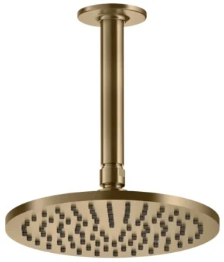 GESSI Inciso Shower Pomme de douche anticalcaire orientable avec bras au plafond, longueur à la demande. Warm Bronze Br. PVD