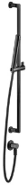 Gessi Inciso Shower Barre de douche complète avec douchette anticalcaire, flexibles 1,50 m et sortie murale coudée. Black Metal PVD