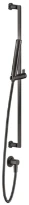 Gessi Inciso Shower Barre de douche complète avec douchette anticalcaire, flexibles 1,50 m et sortie murale coudée. Black Metal Brossé PVD