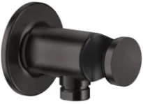 Gessi Inciso Shower Sortie murale coudée avec support fixe pour douchette. Black Metal Brossé PVD