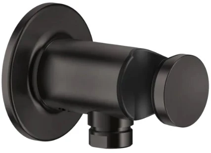 Gessi Inciso Shower Sortie murale coudée avec support fixe pour douchette. Black Metal Brossé PVD