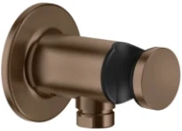 Gessi Inciso Shower Sortie murale coudée avec support fixe pour douchette. Cuivre Brossé PVD