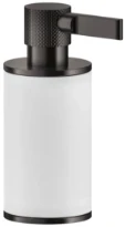 GESSI Inciso Accessories Distributeur de savon liquide à poser blanc. Black Metal Brossé PVD