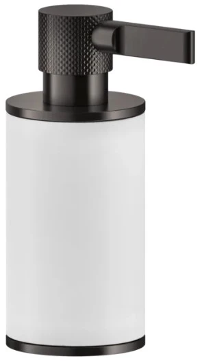 GESSI Inciso Accessories Distributeur de savon liquide à poser blanc. Black Metal Brossé PVD