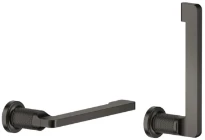 Gessi Inciso Accessoires porte-rouleau mural horizontal ou vertical. Black Metal Brossé PVD