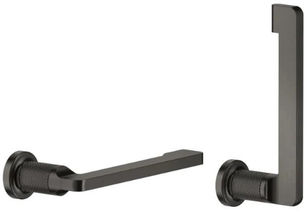 Gessi Inciso Accessories Horizontale of verticale wand-toiletrolhouder Geb. Zwart Metaal PVD