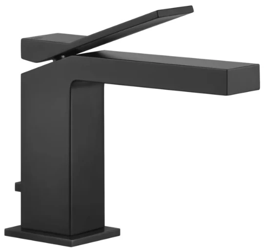 GESSI Rettangolo K Mitigeur lavabo, avec vidage et flexibles de raccordement. Noir XL