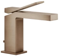 GESSI Rettangolo K Mitigeur lavabo, avec vidage et flexibles de raccordement. Cuivre Brossé PVD