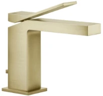 GESSI Rettangolo K Mitigeur lavabo, avec vidage et flexibles de raccordement. Brushed Brass PVD