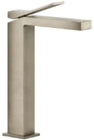 GESSI Rettangolo K Mitigeur lavabo réhaussé, sans vidage, avec flexibles de raccordement. Finox Brushed Nickel