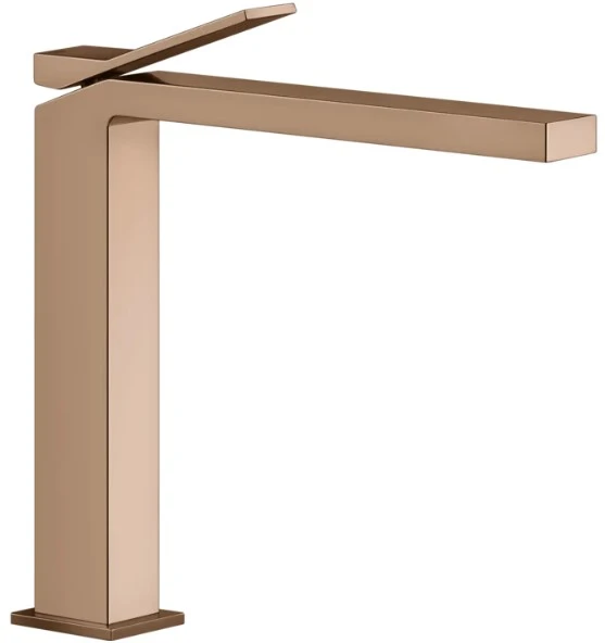 GESSI Rettangolo K Mitigeur lavabo reéhaussé sans vidage Cuivre PVD