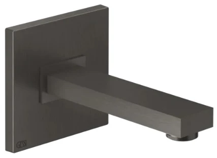 GESSI Rettangolo K Bec mural à compléter par un mitigeur à commande séparée, longueur à la demande. Black Metal Brossé PVD