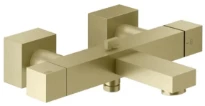 Gessi Rettangolo K Mitigeur bain-douche apparent thermostatique avec inverseur automatique. laiton brossé PVD