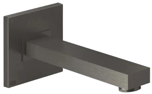 GESSI Rettangolo K Bec pour baignoire mural à compléter d'un mitigeur à commande séparée, longueur à la DEMANDE. Black Metal Brossé PVD