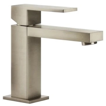 Gessi Rettangolo Mitigeur lavabo, sans vidage, avec flexibles de raccordement. Finox nickel brossé