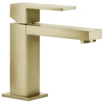 GESSI Rettangolo Mitigeur lavabo, sans vidage, avec flexibles de raccordement. Brushed Brass PVD