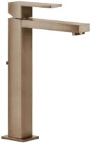 GESSI Rettangolo Mitigeur lavabo réhaussé, sans vidage, avec flexibles de raccordement. Cuivre Brossé PVD