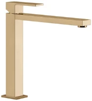 GESSI Rettangolo Mitigeur lavabo réhaussé, sans vidage, avec flexibles de raccordement. Warm Bronze PVD