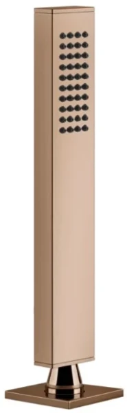GESSI Rettangolo Support douchette avec douchette anticacaire et flexibles 1,5m Cuivre PVD