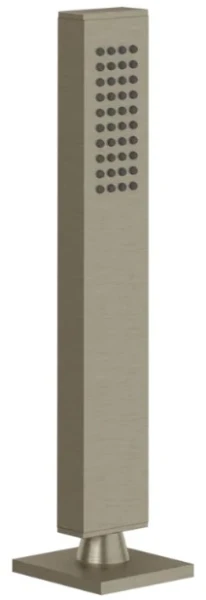 Gessi Rettangolo Support douchette avec douchette anticalcaire et flexibles 1,5m Finox nickel brossé