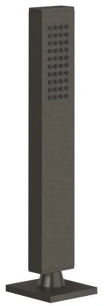 GESSI Rettangolo Support douchette avec douchette anticacaire et flexibles 1,5m Black Metal Brossé PVD