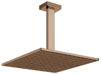 GESSI Rettangolo Shower Pomme de douche orientable anticalcaire avec bras au plafond Cuivre PVD