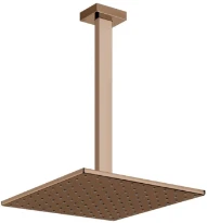 GESSI Rettangolo Shower Pomme de douche anticalcaire orientable avec bras au plafond, longueur à la demande. Cuivre PVD