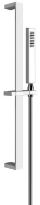 GESSI Rettangolo Shower Barre de douche complète avec douchette anticalcaire, flexibles 1,50 m chromé
