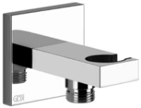 GESSI Rettangolo Shower Sortie murale coudée avec support fixe pour douchette. chromé