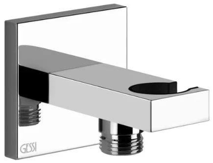 GESSI Rettangolo Shower Sortie murale coudée avec support fixe pour douchette. chromé