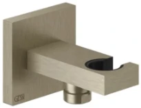 GESSI Rettangolo Shower Sortie murale coudée avec support fixe pour douchette. Finox Brushed Nickel