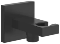 GESSI Rettangolo Shower Sortie murale coudée avec support fixe pour douchette. Noir XL