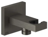 GESSI Rettangolo Shower Sortie murale coudée avec support fixe pour douchette. Black Metal Brossé PVD