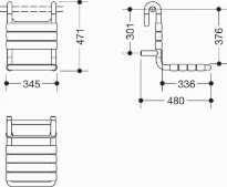HEWI siège suspendu , section de 33mm blanc de sécurité