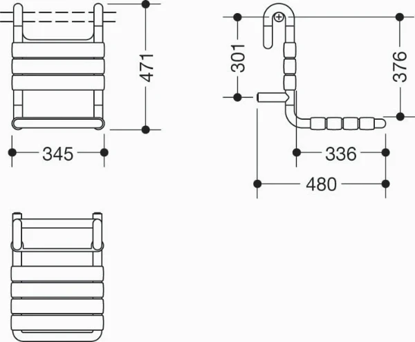 HEWI siège suspendu , section de 33mm jaune moutarde